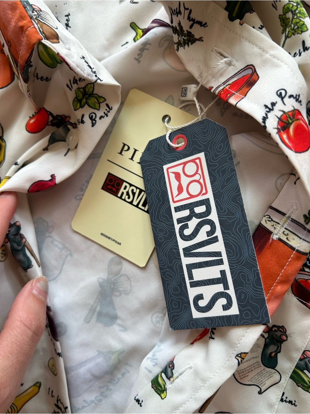 NWT RSVLTS Mens Disney And Pixar Ratatouille Bon Rat-Pétit Shirt White large - Picture 4 of 7
